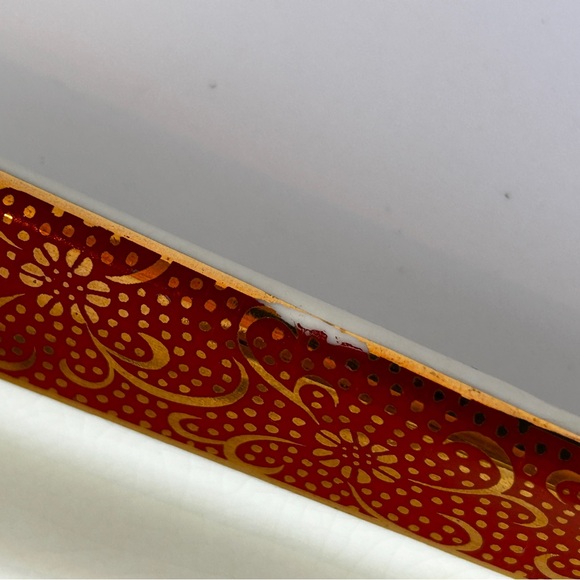 Vintage Satsuma Porcelain Fan Shaped Peacock Floral Trinket Dish Gold Trim Japan - Picture 7 of 9